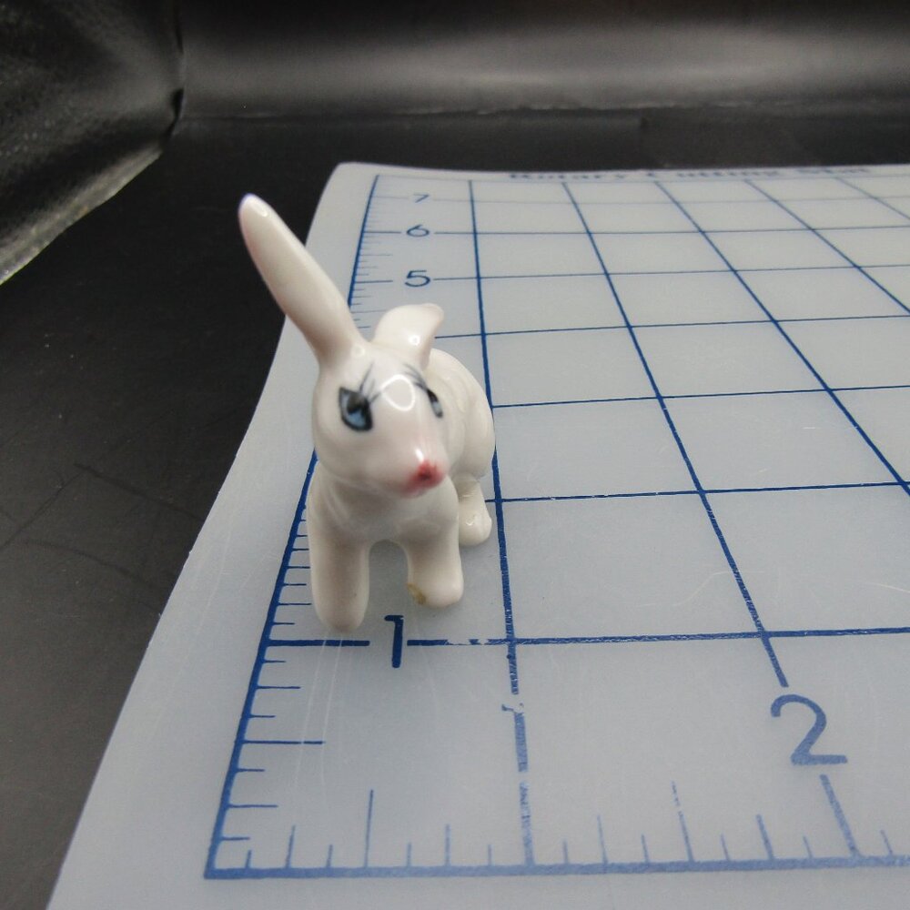 Miniature White Porcelain Rabbit Figurine - Picture 8 of 8